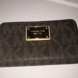 MK brown and gold wallet
